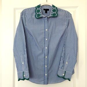 J. Crew Perfect Button-Down w/ Eyelet Trim